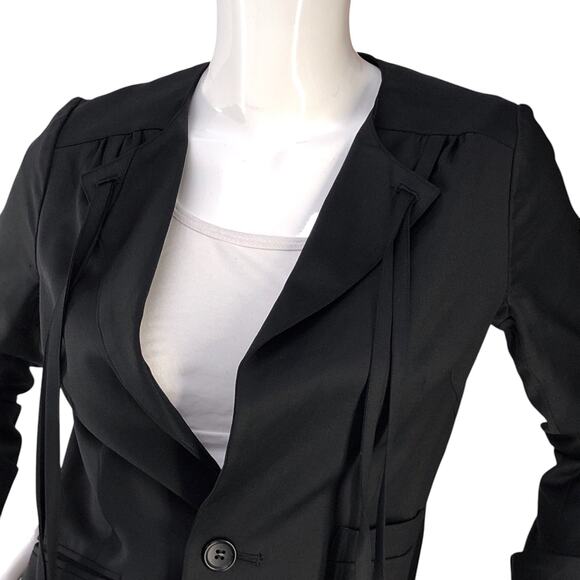 Jelly Garcia Womens Size XS Blazer Jacket One Button Partial Lining Lapel Straps - Picture 2 of 16